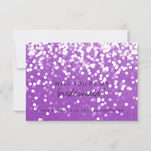 Convites Você Vai Ser Minha Carteira De Bridesmaid - Roxo E (Frente)