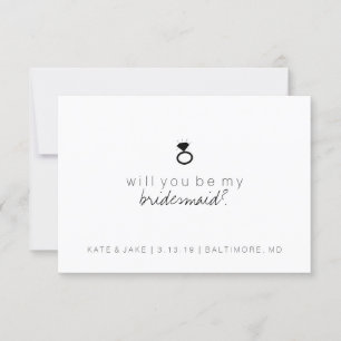 Convites Você Vai Ser Minha Placa De Bridesmaid - Anel