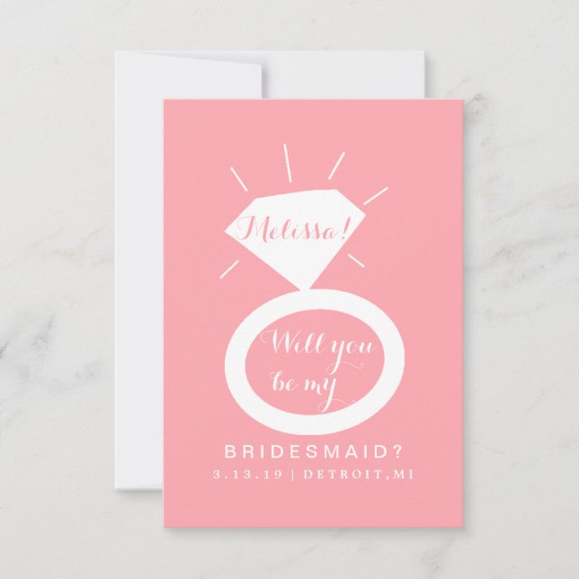 Convites Você Vai Ser Minha Placa De Bridesmaid - Fab De An (Frente)