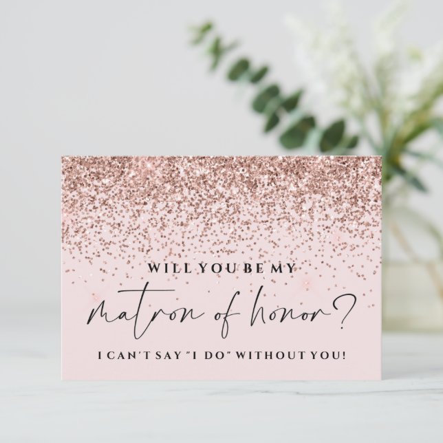 Convites Você Vai Ser Minha Placa De Bridesmaid - Rosa Dour (Em pé/Frente)
