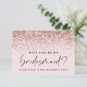 Convites Você Vai Ser Minha Placa De Bridesmaid - Rosa Dour