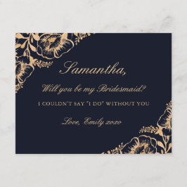 Convites Você Vai Ser Minha Porta-Voz Vintage Dourada Marin