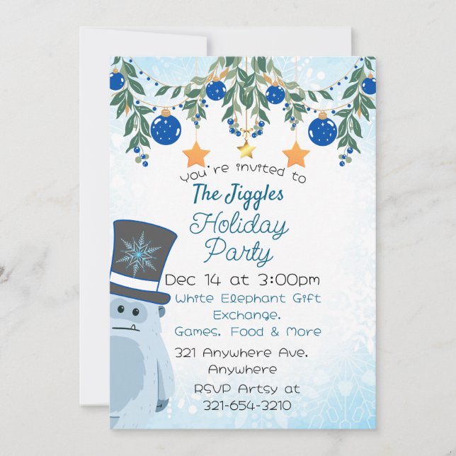 Convites Você Yeti para a Festa (Frente)