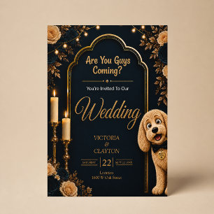 Convites Vocês Estão Vindo? Cachorro Engraçado Casamento Az