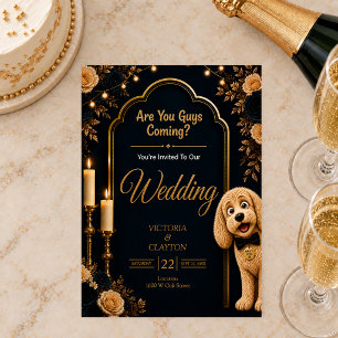Convites Vocês Estão Vindo? Cachorro Engraçado Casamento Az