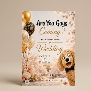 Convites Vocês Estão Vindo? Cachorro Engraçado Casamento de