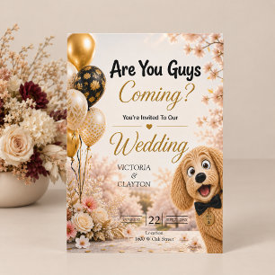 Convites Vocês Estão Vindo? Cachorro Engraçado Casamento de