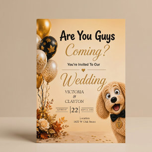 Convites Vocês Estão Vindo? Cachorro Engraçado em Casamento