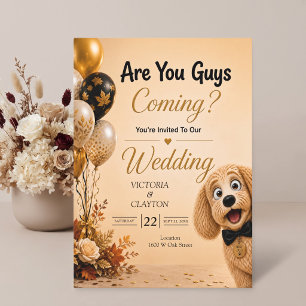 Convites Vocês Estão Vindo? Cachorro Engraçado em Casamento