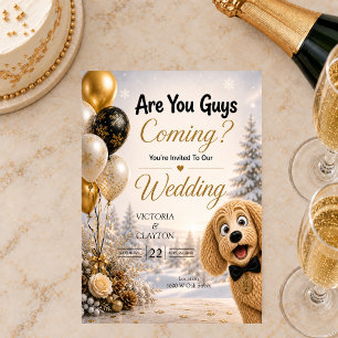 Convites Vocês Estão Vindo? Cachorro Engraçado em Casamento
