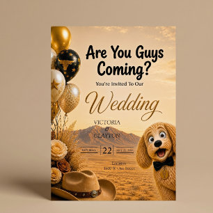 Convites Vocês Estão Vindo? Casamento Engraçado de Cachorro