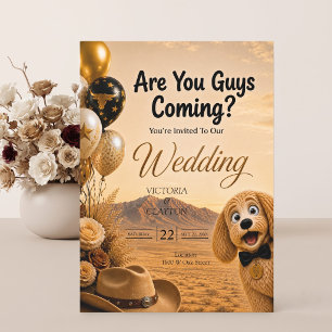 Convites Vocês Estão Vindo? Casamento Engraçado de Cachorro