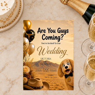 Convites Vocês Estão Vindo? Casamento Engraçado de Cachorro