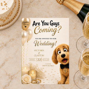 Convites Vocês Estão Vindo? Casamento Engraçado de Cachorro
