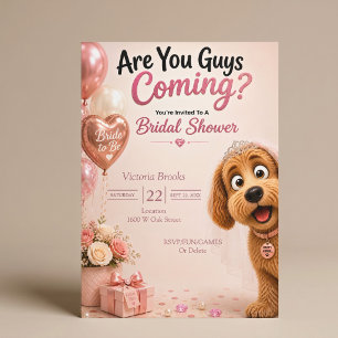Convites Vocês Estão Vindo? Chuveiro Nupcial de Cachorro En