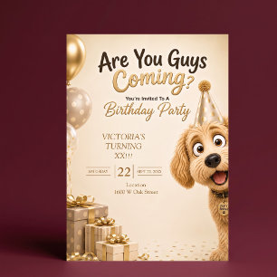 Convites Vocês Estão Vindo? Festa de Aniversário Engraçada