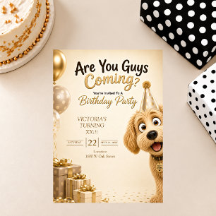 Convites Vocês Estão Vindo? Festa de Aniversário Engraçada