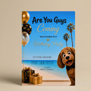 Convites Vocês Vão Vindo? Festa de Aniversário de Cachorro 