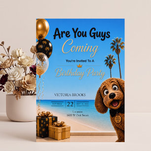 Convites Vocês Vão Vindo? Festa de Aniversário do Cachorro