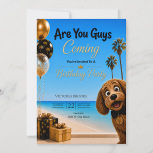 Convites Vocês Vão Vindo? Festa de Aniversário do Cachorro