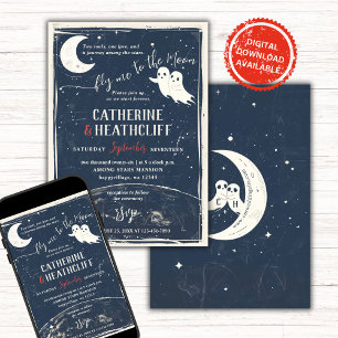 Convites Voe-me para o casamento dos fantasmas da lua
