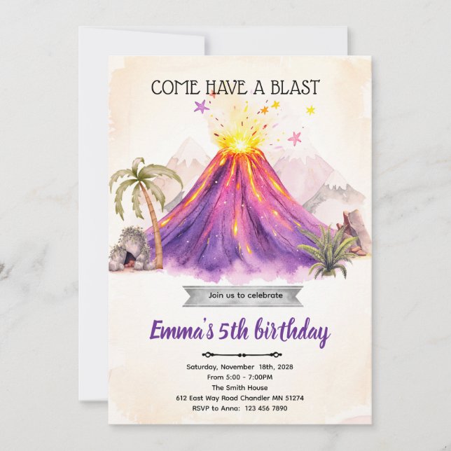 Convites Volcano girl theme party Invitation (Frente)