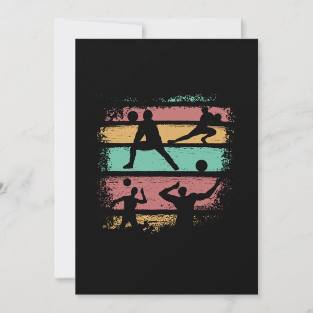 Convites Voleibol Retro Vintage (Frente)