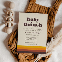 Convites Voltar 60s Vintage Meio século Baby Brunch