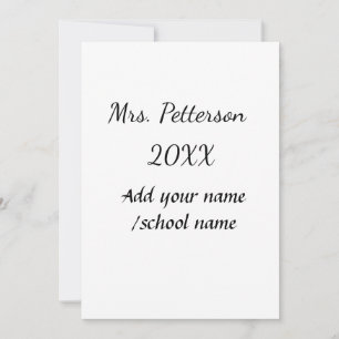 Convites Voltar à escola adicionar nome do professor nome a