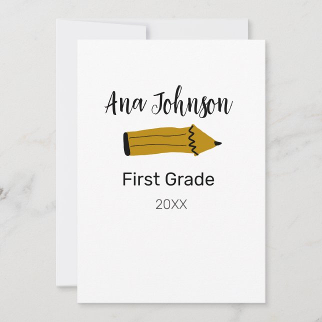 Convites Voltar à escola lápis adicionar nome série turma a (Frente)