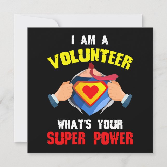 Convites Voluntariado: Voluntariado Voluntário com Superpot (Frente)