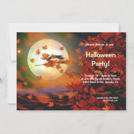 Convites Voo da Bruxa de Halloween
