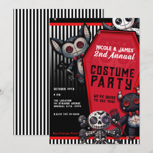 Convites Voodoo Pelúcias Caixão Fantasia de Halloween Festa