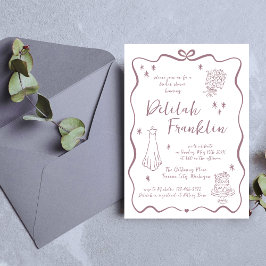 Convites Voos Whimsical | Portalha Desenhada à Mão | Chá de