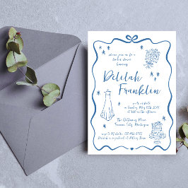 Convites Voos Whimsical | Portalha Desenhada à Mão | Chá de