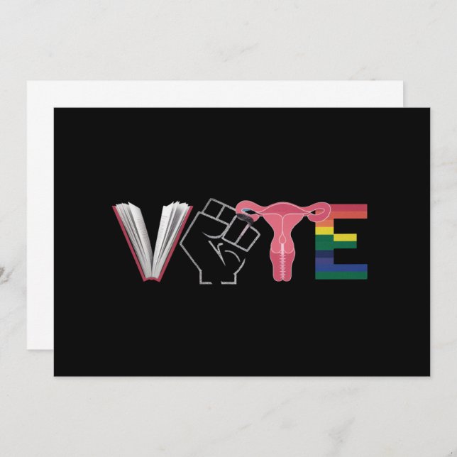 Convites Votar feministas: Livros proibidos LGBTQ (Frente/Verso)