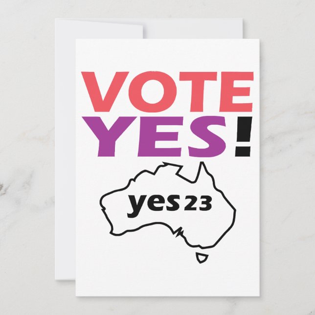 Convites Vote Sim Para A Voz Dos Indígenas Australianos (Frente)