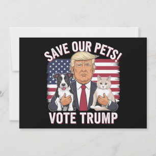 Convites Vote Trump Salve Nossos Animais de Estimação Gatos