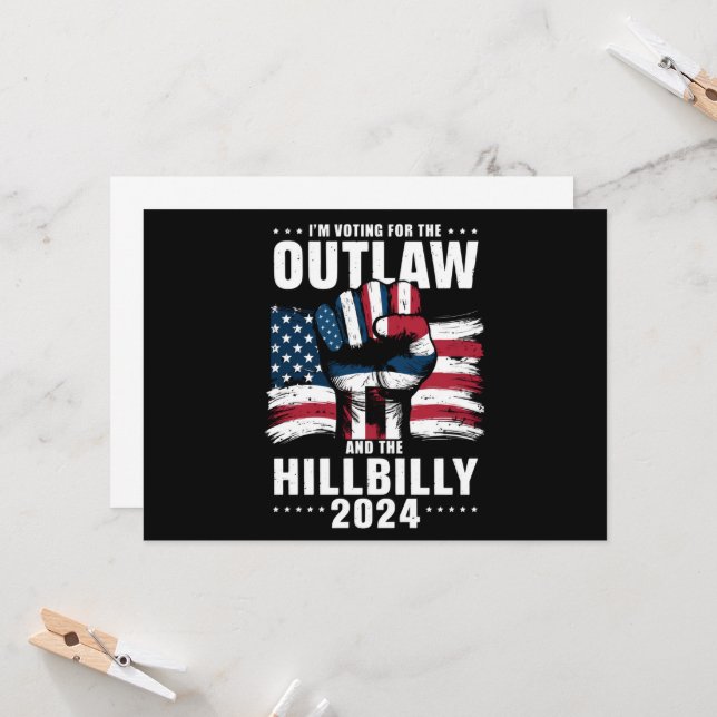 Convites "Voto a favor do Outlaw e do Hillbilly 2024 EUA (Frente/Verso In Situ)