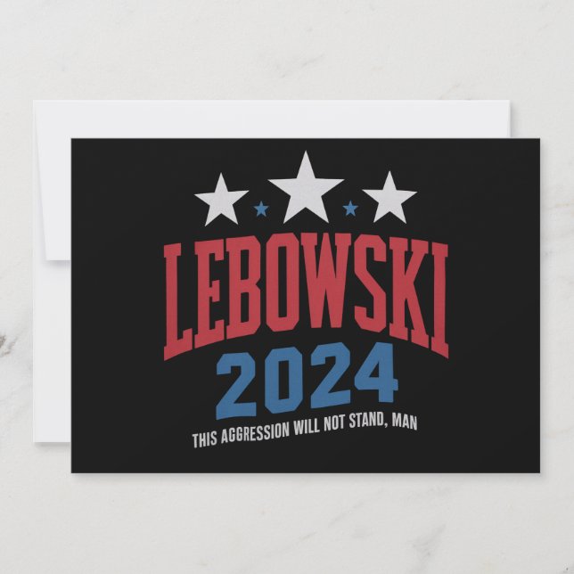 Convites Voto Eleitoral Político Engraçado Lebowski 2024  (Frente)