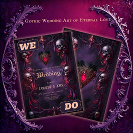 Convites Votos Além do Véu – Arte de Casamento Gótica