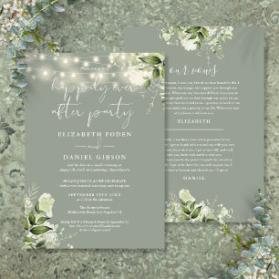 Convites Votos de Casamento da Festa Greenery Happily Ever 