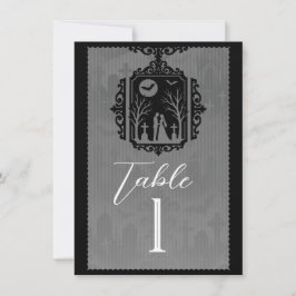 Convites Votos no Cemitério Preto e Cinza Número de Mesa Gó