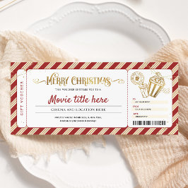 Convites Voucher de Bilhete de Presente para Noite de Filme