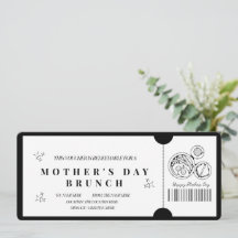 Voucher de Brunch do Dia das Mães Minimalista e Ou