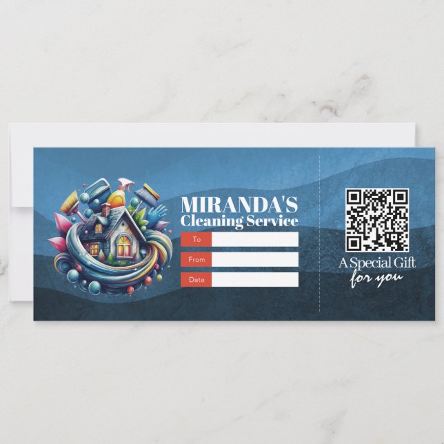 Convites Voucher de Certificado de Presente de Serviços de  (Frente)