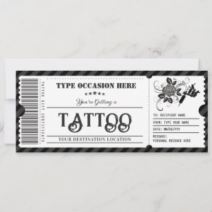 Convites Voucher de Certificado de Presente de Tatuagem Per