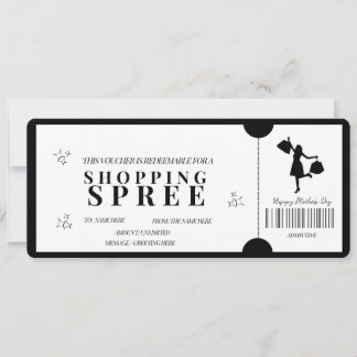Convites Voucher de Compras Minimalista Ousado