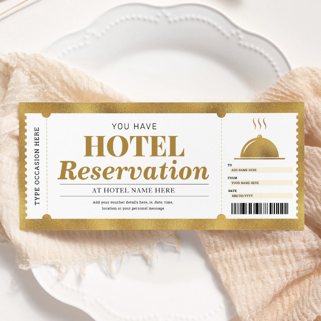 Convites Voucher de Estadia de Reserva de Hotel Gold (Criador carregado)