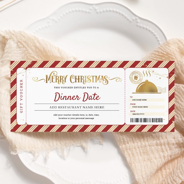 Convites Voucher de Jantar de Natal no Restaurante (Criador carregado)